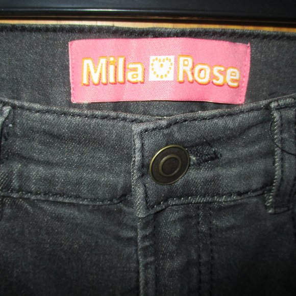 MILA ROSE Girl’s 12 Stretch Black Jeans Distressed Long NEW! - Picture 2 of 5